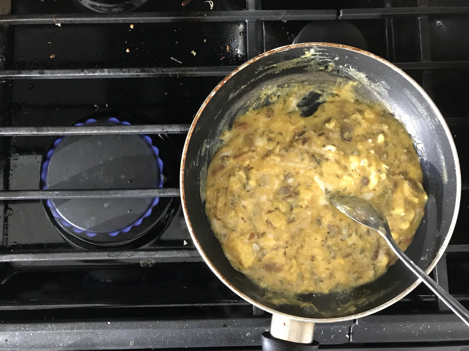 Keep stirring when off the heat