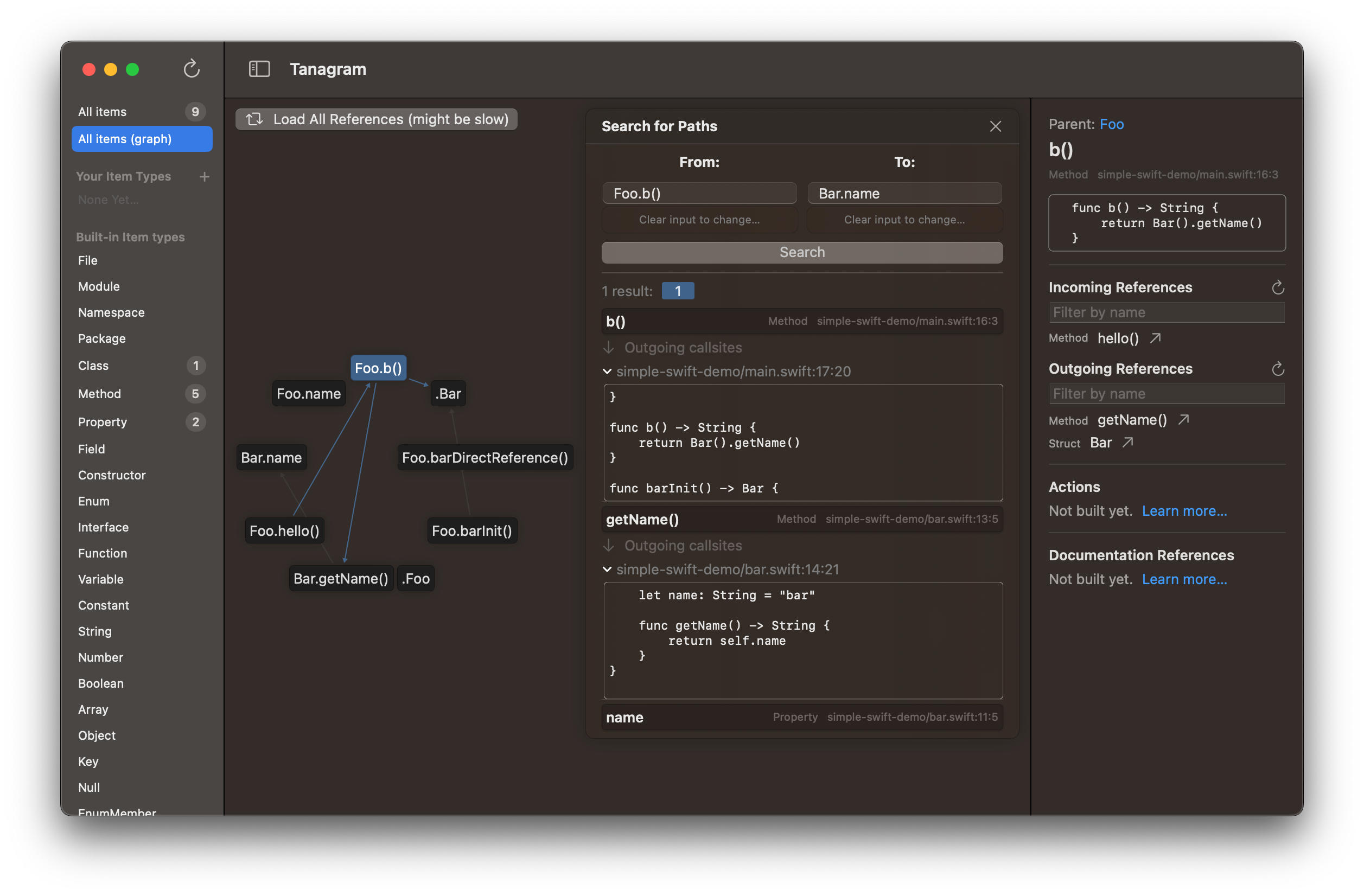 References path search example